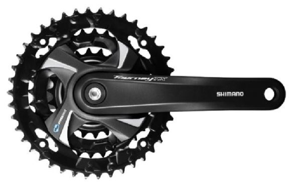 POGON SHIMANO TOURNEY FC-TX801, 42X32X22Z, POLUGA 170MM, ZA STRAŽNJI 7/8 BRZINA, ŠTITNIK, CHAINCASE KOMPATIBILNO, SA VIJCIMA, CRN, BULK