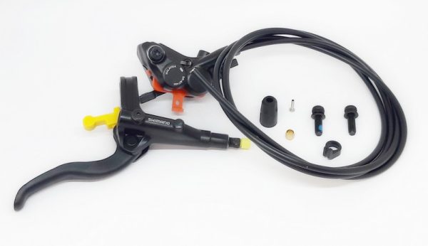 KOČNICA DISK SASTAVLJENA SHIMANO SET/J-kit, BL-MT401(R), BR-MT420(R), BLACK(BLACK LEVER), W/O ADAPTER, RESIN PAD(W/O FIN), 1700MM HOSE(SM-BH90-SS BLACK), BULK