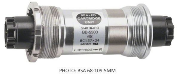 OSOVINA POGONA SHIMANO 105 BB-5500, ITALIAN 70-109.5MM, HOLLOW OSOVINA BEZ VIJAKA, IND.PACK