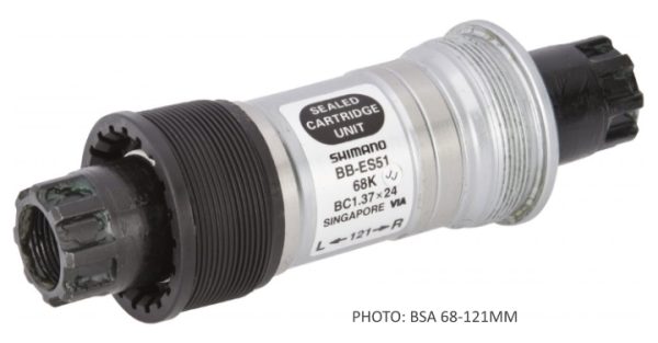 OSOVINA POGONA SHIMANO BB-ES51, SPLINED/HOLLOW-TIP AXLE, ITALIAN 70MM-121 BEZ VIJAKA, IND.PACK