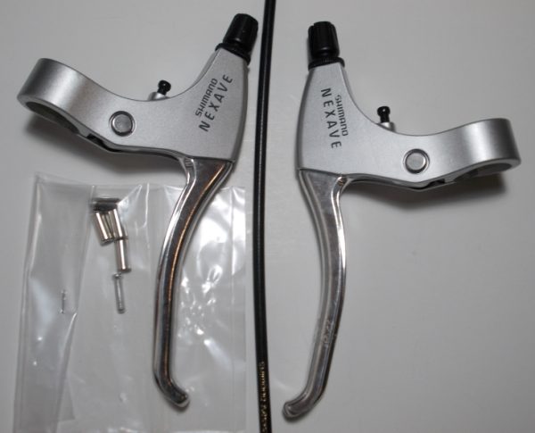 RUČICA KOČNICE SHIMANO NEXAVE BL-T400, DESNA I LIJEVA, ZA V-BRAKE/CANTI/ROLLER, SAJLA KOČNICE 1400/1600MM, CRN BUŽIR KOČNICE 300/800MM, IND.PACK
