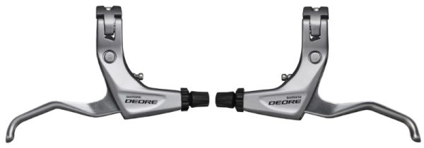 RUČICA KOČNICE SHIMANO DEORE BL-T610, LIJEVA I DESNA, ZA TREKING, 2 PRSTA, SAJLA KOČNICE T-TIP 1400/1600MM, BUŽIR KOČNICE 800/900 CRNA, SREBRNA, IND.PACK