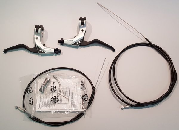RUČICA KOČNICE SHIMANO DEORE XT BL-T780 DESNA I LIJEVA, W-TIP SAJLA 800X900/1400X1600MM CRNA(#607) OUTER UKLJ. SM-PM70 VODILICA 90 STUPNJEVA X1, SREBRNA, IND.PACK