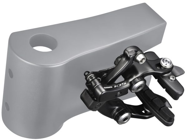 KOČNICA CESTNA SHIMANO 105 BR-5810-R, ZADNJA, MONTAŽA POD BB, KOČIONA OBLOGA R55C4, CRN, IND.PACK