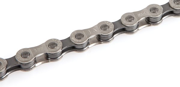 LANAC SHIMANO CN-HG91, 112 KARIKA, 7/8 BRZINA, BEZ PIN, SREBRN I CRN, BULK