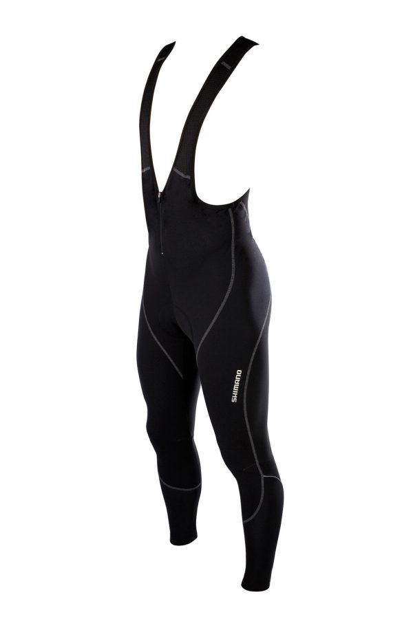 HLAČE DUGE SA TREGERIMA SHIMANO ZIMSKE PERFORMANCE PREMIUM WFG WITH PADDING BLACK/BLACK