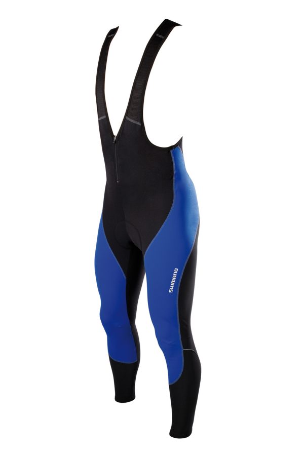 HLAČE DUGE SA TREGERIMA SHIMANO ZIMSKE PERFORMANCE PREMIUM WFG WITH PADDING BLACK/BLUE