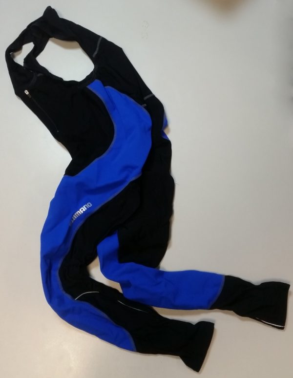 HLAČE DUGE SA TREGERIMA SHIMANO PERFORMANCE PREMIUM WFG WITHOUT PADDING BLACK/BLUE