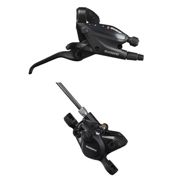 KOČNICA DISK SASTAVLJENA SHIMANO ST-EF505(8R), 8 BRZINA, BR-MT200(R),BEZ ADAPTERA,RESIN PLOČICE, UKLJ. OLIVU I INSERT,1700MM BUŽIR(SM-BH59-SS CRN),600/300MM SP41, IND.PACK