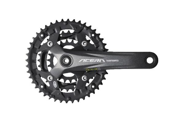 POGON SHIMANO ACERA FC-M391-L, 44X32X22Z, 175MM, ZA 9 BRZINA, BEZ ŠTITNIKA, CHAINCASE KOMPATIBILNO, CRN,  SA VIJCIMA, SHIMANO LOGO, IND.PACK