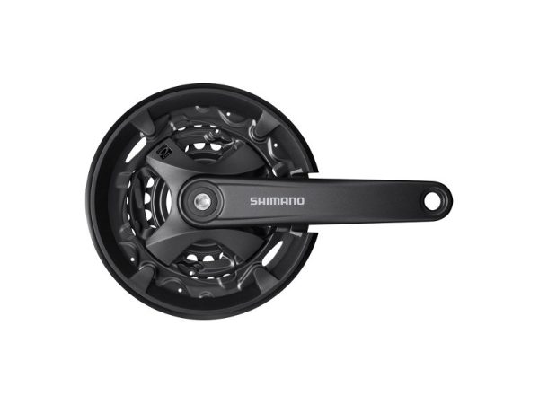 POGON SHIMANO TOURNEY FC-MT100, 40X30X22Z, POLUGA 175MM, ZA STRAŽNJI 9 BRZINA, ŠTITNIK, CHAINCASE NIJE KOMPATIBILNO, SA VIJKOM, CRN, IND.PACK