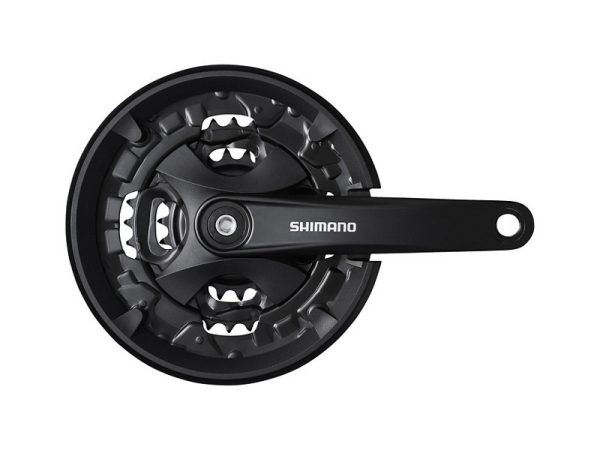 POGON SHIMANO FC-MT101, ZA STRAŽNJI 9 BRZINA, 175MM, 44-32-22Z SA ŠTITNIKOM, SA VIJKOM POGONA, CHAINCASE NIJE KOMPATIBILNO, CRN, IND.PACK