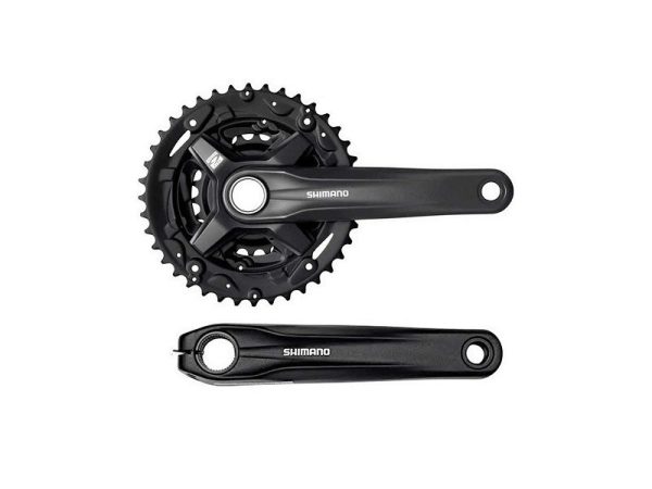 POGON SHIMANO FC-MT210-3, ZA STRAŽNJI 9 BRZINA, IZ 2 DIJELA, 175MM, 40-30-22Z BEZ ŠTITNIKA, BEZ DIJELOVA OSOVINE POGONA, CRN, IND.PACK