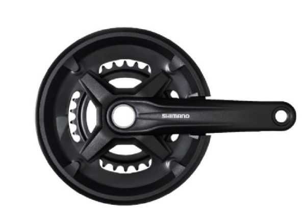 POGON SHIMANO,FC-MT210-2, FOR REAR 9-SPEED, 2-PCS FC, 170MM, 46-30T W/CG, W/O BB PARTS, FOR CHAIN LINE 48.8MM, BLACK, IND.PACK