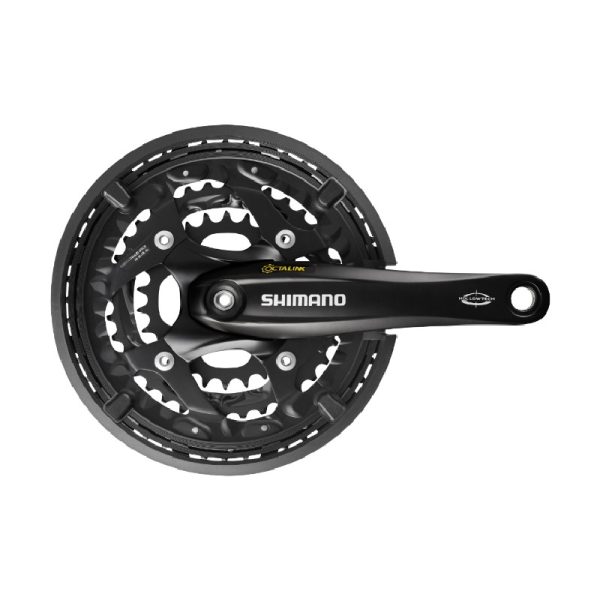 POGON SHIMANO,FC-T521-L, FOR REAR 10-SPEED, 170MM HOLLOWTECH OCTALINK, 44X32X24T W/CG, CHAIN CASE COMPATIBLE, BLACK, IND.PACK