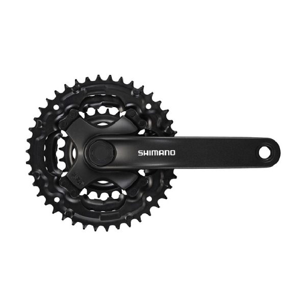POGON SHIMANO FC-TY301, ZA STRAŽNJI 6/7/8 BRZINA, POLUGA 150MM, 42X34X24Z BEZ ŠTITNIKA, CHAINCASE KOMPATIBILNO, SA VIJKOM POGONA, CRN, IND.PACK