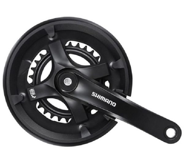 POGON SHIMANO, FC-TY501-2, FOR REAR 7/8-SPEED, 170MM, 46-30T W/CG, W/CRANK FIXING BOLT, CHAIN CASE NOT COMPATIBLE, BLACK, IND.PACK