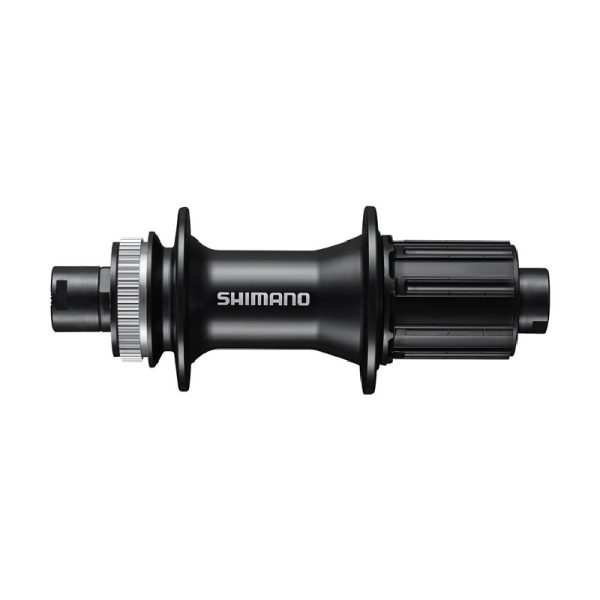 GLAVČINA ZADNJA SHIMANO FH-MT400, ZA ROTOR CENTER LOCK (BEZ ZAKLJUČNOG PRSTENA), 8-11 BRZINA ZA 12MM THRU TIP OSOVINE(BEZ OSOVINE), 32R OLD:142MM, BEZ ROTOR MOUNT NAVLAKE, CRNA, IND.PACK