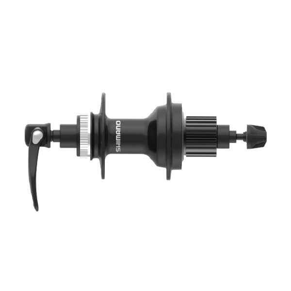 GLAVČINA ZADNJA SHIMANO FH-MT401, ZA CENTER LOCK ROTOR (BEZ ZAKLJUČNOG PRSTENA) 12 BRZINA 36R OLD:135MM QR:173MM(CRN), BEZ ROTOR MOUNT NAVLAKE, CRNA, IND.PACK
