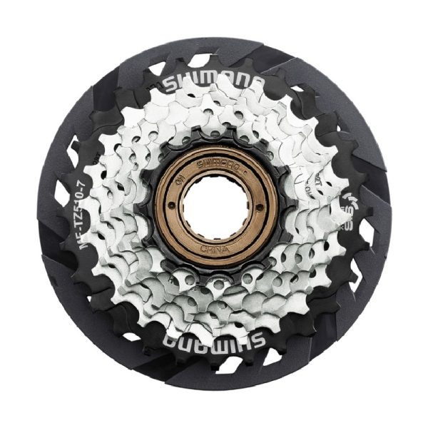 LANČANIK NAVOJNI SHIMANO MF-TZ510-7-CP, 7 BRZINA, 14-16-18-20-22-24-28Z, SA ŠTITNIKOM ŽBICA, IND.PACK