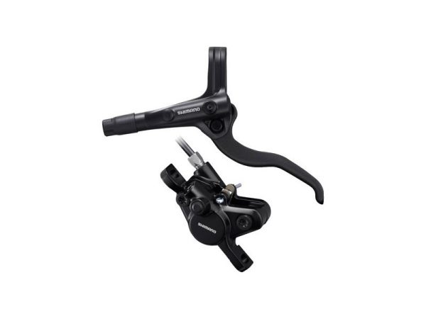KOČNICA DISK SASTAVLJENA SHIMANO BL-MT400(L), BR-MT400(F),CRN(M. SREBRN LEVER),BEZ ADAPTERA,RESIN PLOČICE(BEZ HLADNJAKA), UKLJ. OLIVU I INSERT,1000MM CRN BUŽIR,IND.PACK