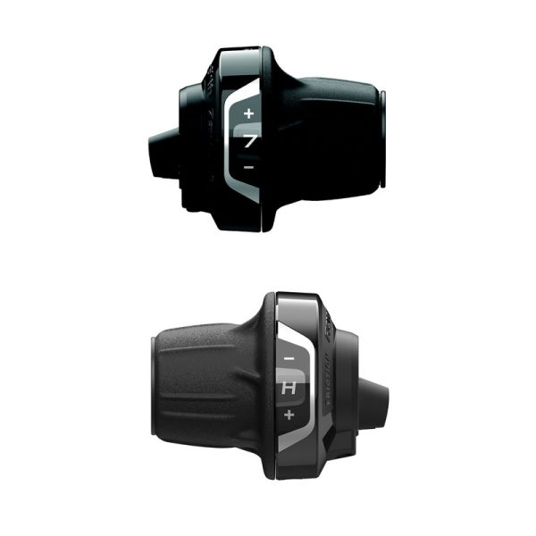 RUČICA MJENJAČA SHIMANO SET, SL-RV400,3(FRICTION)X7-SPEED, REVO SHIFTER, R:2050MM L:1800MM, 600X600X300MM BLACK OUTER, W/ OPTICAL GEAR DISPLAY, IND.PACK