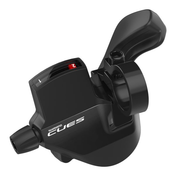 RUČICA MJENJAČA SHIMANO, SL-U6000-L, CUES, LEFT, 2-SPEED RAPIDFIRE PLUS MONO 1800MM INNER, W/ OPTICAL GEAR DISPLAY, W/OTSP41 BLACK OUTER 600MM, IND.PACK
