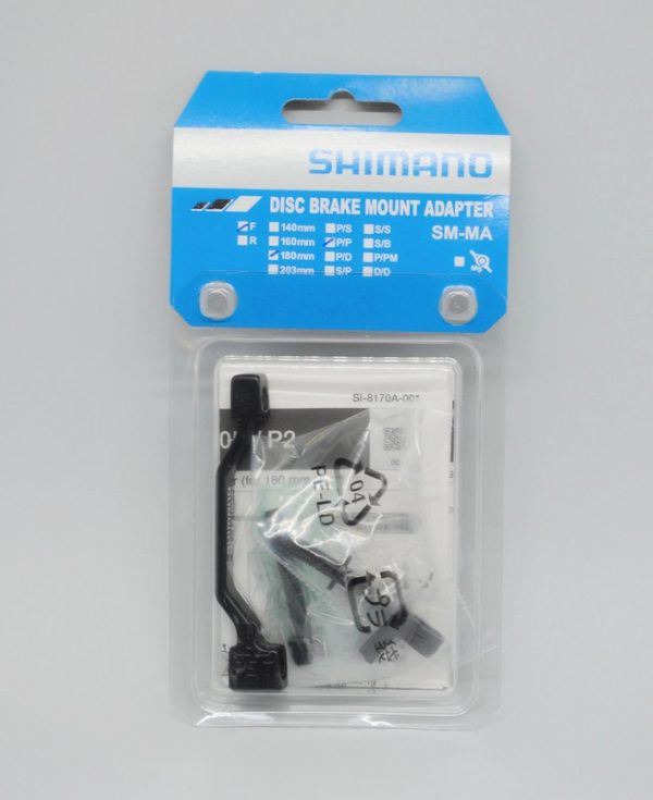 ADAPTER ZA DISK KOČNICU SHIMANO SM-MA-F180P/P2, VIJAK (DUGI X1, KRATKI X1), SNAP RING (NOV) X1, PODLOŠKA-A X2, PODLOŠKA-B X2, IND.PACK
