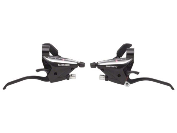 RUČICA KOČNICE/MJENJAČA SET SHIMANO ST-EF65-2A, CRNA 3X8 BRZINA, 2050/1800MM SUS INNER, ZA V-BRAKE, 2-F ALLOY, STD SHIFT(SP41) I SAJLA KOČNICE LENGTH(CRN), IND.PACK