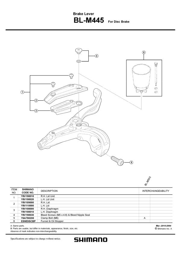 POKLOPAC SPREMNIKA RUČICE SHIMANO BL-M445 LIJEVI - Slika 2
