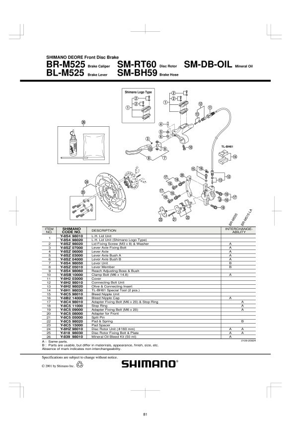 POKLOPAC SPREMNIKA RUČICE SHIMANO BL-M525 LIJEVI SHIMANO LOGO