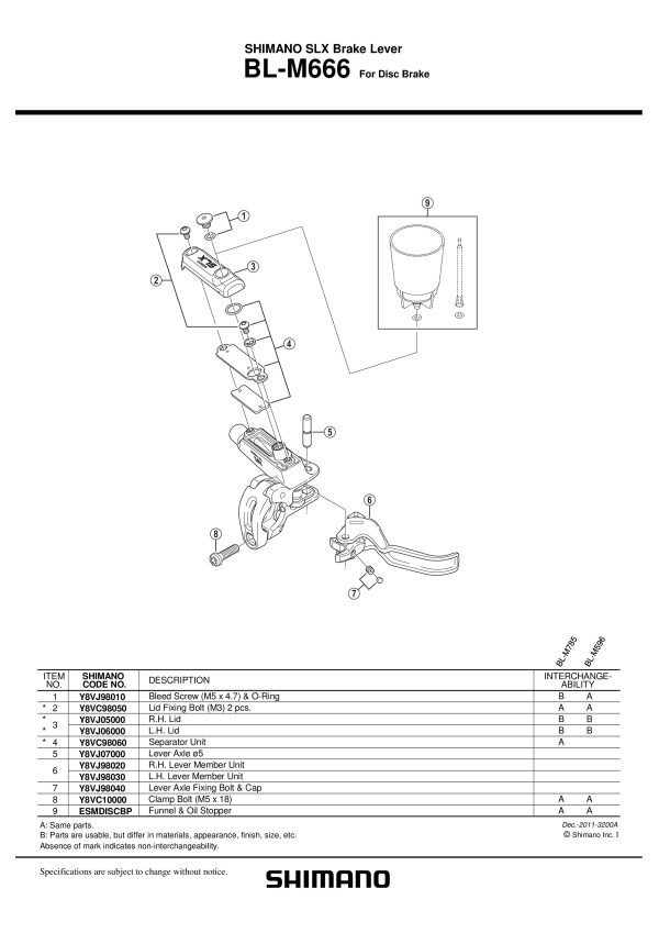 VIJAK ZA ODZRAČIVANJE I ORING SHIMANO BL-M666