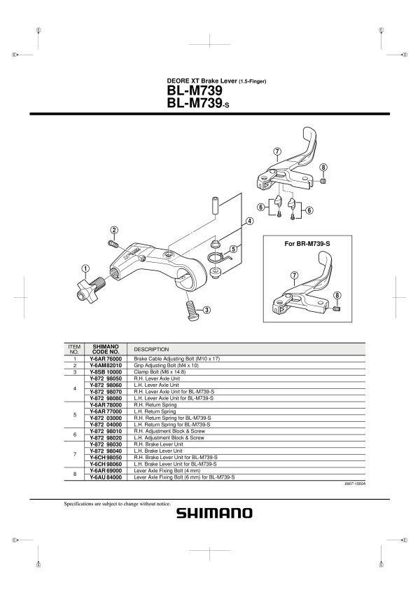 VIJAK OSOVINE RUČICE SHIMANO BL-M739 - Slika 2