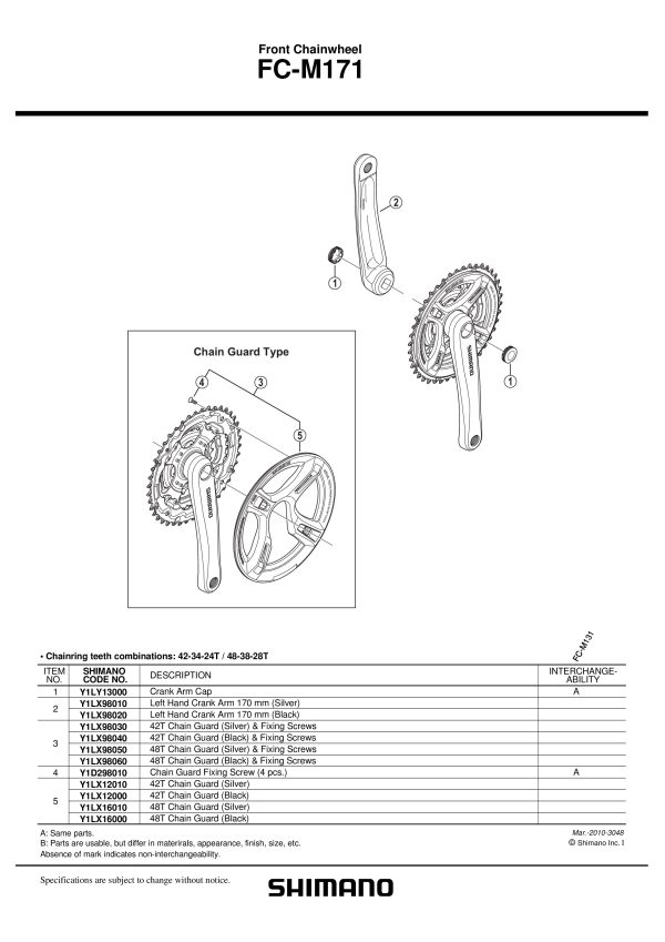 ŠTITNIK LANCA SHIMANO FC-M171 48Z CRN I VIJCI