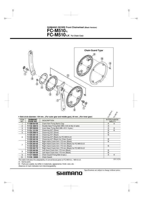 LANČANIK POGONA SHIMANO FC-M510 32Z SREBRN - Slika 2