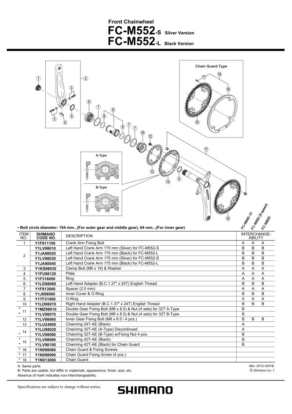 VIJAK LANČANIKA POGONA (M8X8.5) & NUT (4SETS) FOR 32T B-TYPE