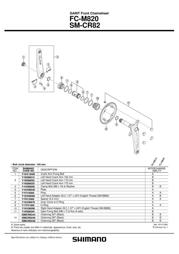VIJAK M8X7 I MATICA SHIMANO FC-M820 (4 SETA) - Slika 2