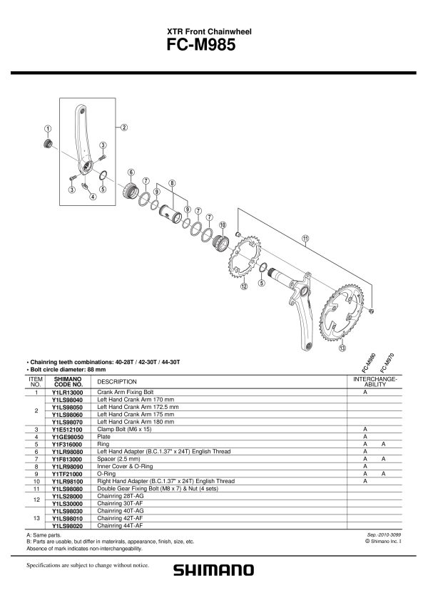 POLUGA POGONA LIJEVA SHIMANO XTR FC-M985, 175MM - Slika 2