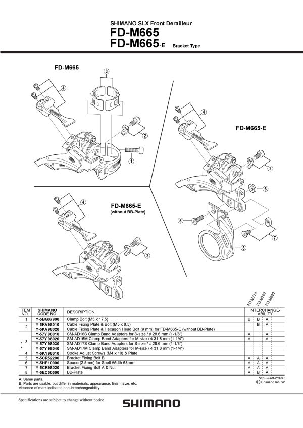 VIJAK STROKE ADJUST SHIMANO FD-M665 M4X10 I PLOČICA - Slika 2