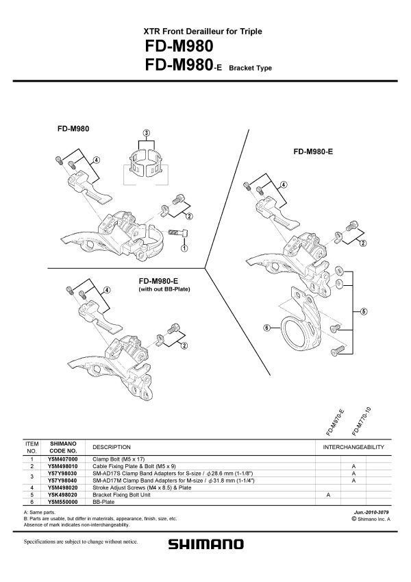 PLOČICA OSOVINE POGONA SHIMANO FD-M980-E - Slika 2