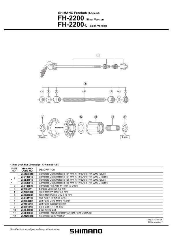 PODLOŠKA DISTANTNA ZA GLAVČINU SHIMANO FH-CT90 5.5MM CRN - Slika 2