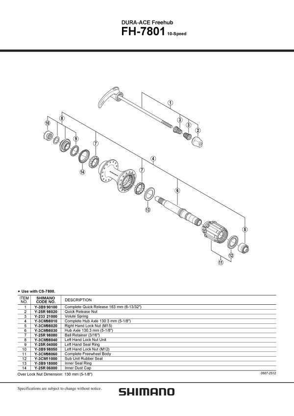 ČEGRTALJKA SHIMANO ZA FH-7801 - Slika 2