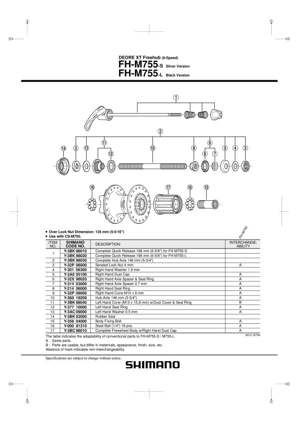 BRTVA GUMENA SHIMANO ZA FH-M755 - Slika 2