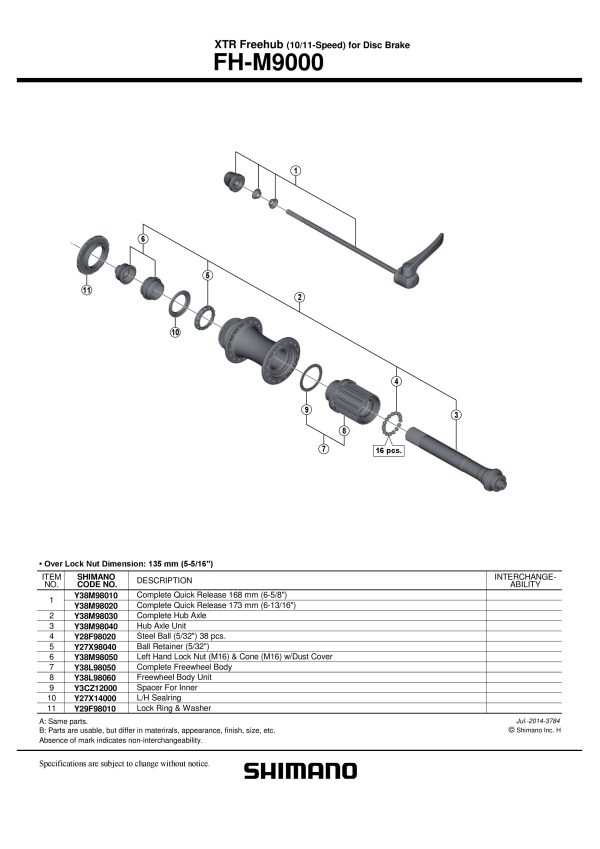 OSOVINA SHIMANO FH-M9000 KOMPLETNA - Slika 2