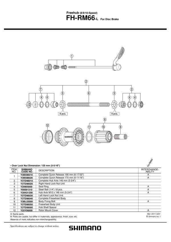 ČEGRTALJKA SHIMANO FH-RM66 UKLJ. RAZMAKNICU I VIJAK