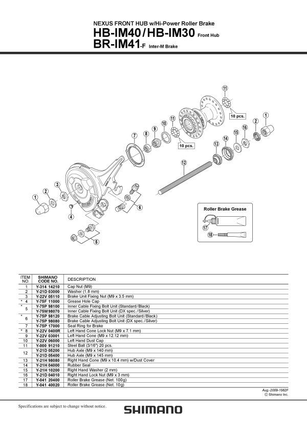 KONUS SHIMANO HB-IM40 LIJEVA MATICA ZAKLOPKE
