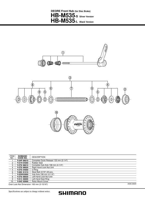 KONUS SHIMANO ZA HB-M535, DESNI