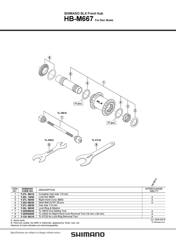 OSOVINA SHIMANO HB-M667 110MM - Slika 2