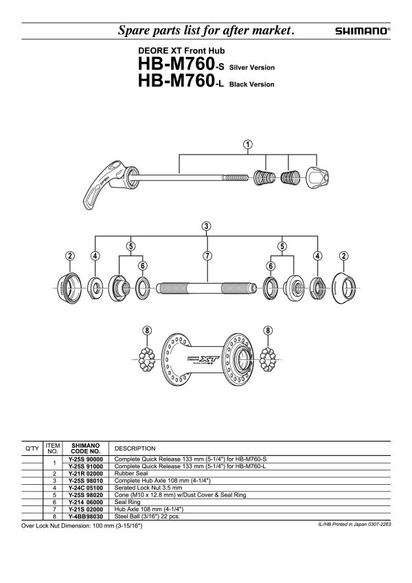 KONUS SHIMANO ZA HB-M760, M585, M765, M600, R550! (M10X12.8MM)