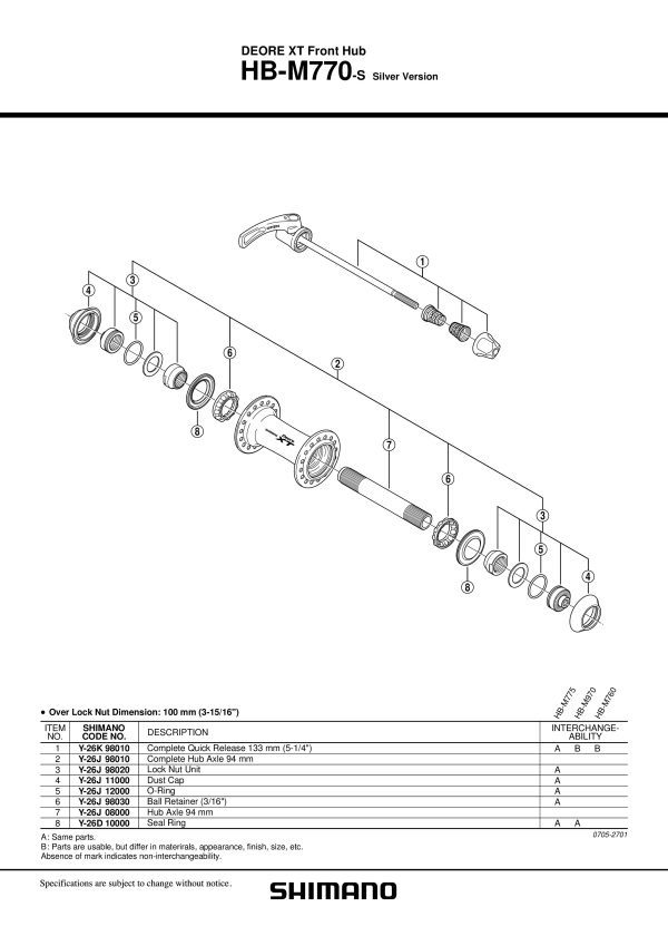 KUGLICA VJENČIĆ SHIMANO HB-M770-S